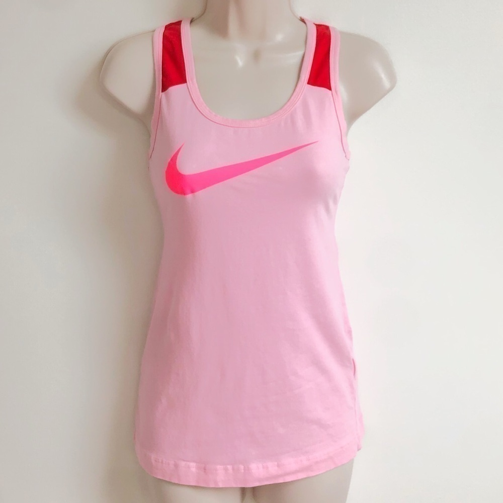 Nike scoop neck racer back tank top pink red small
